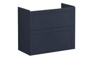 VitrA Root Classic 80cm 2 Drawer Slim Washbasin Unit - Matt Dark Blue